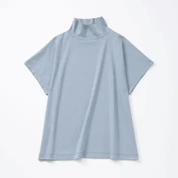 미사용 새상품 나카가와 마사시치 상점 라이트 블루 하이넥 반팔 티셔츠