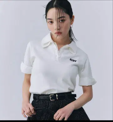 eimy istoire 하프 슬리브 더블 컬러 니트