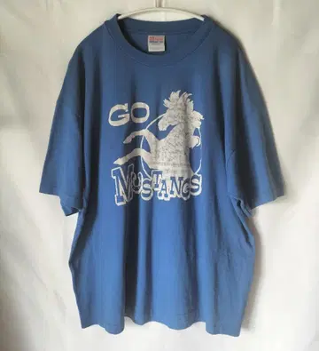 90's Hanes 50/50 싱글 스티치 티셔츠 블루 XL