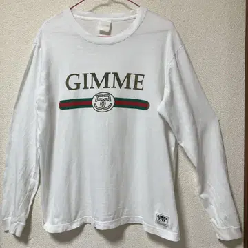 GIMME FIVE 롱 슬리브 티셔츠 화이트