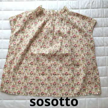 sosotto 리버티 꽃무늬 코튼 반팔 상의