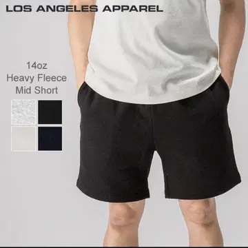 LOS ANGELES APPAREL 미드 숏 팬츠 블랙 L