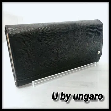 U by ungaro 피에츠 장지갑 가죽 천연 가죽 엠보 엘레강트