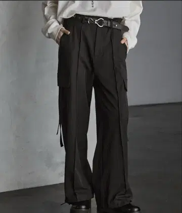 SERACE 데님 와이드 슬랙스 카고 팬츠