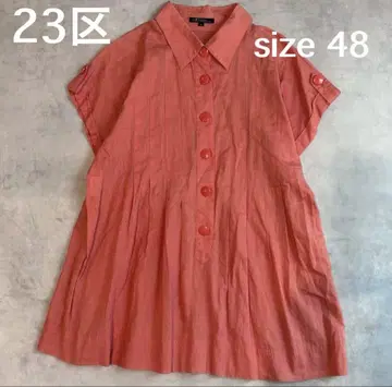 23구 상의 블라우스 반팔 빅 사이즈 48 4L 5L 린넨