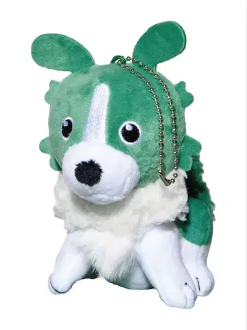 녹색과 노란색 사회 브로콜리 봉제 인형 키링