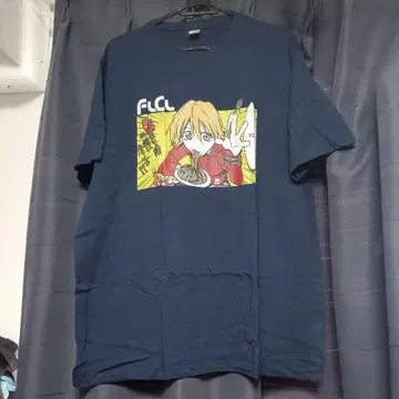 FLCL 하루코 라면 티셔츠 XL 사이즈 네이비