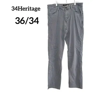 34Heritage 그레이 스트레이트 바지 남녀 공용 넉넉한 빅 사이즈