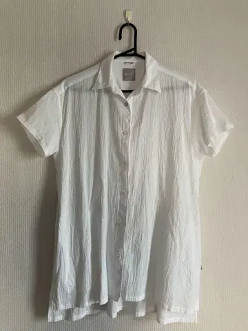 sou sou 다카시마 주름 튜닉 반팔 화이트