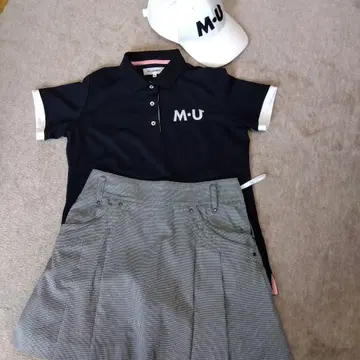M-U SPORTS 피케 셔츠, 스커트, 캡 세트