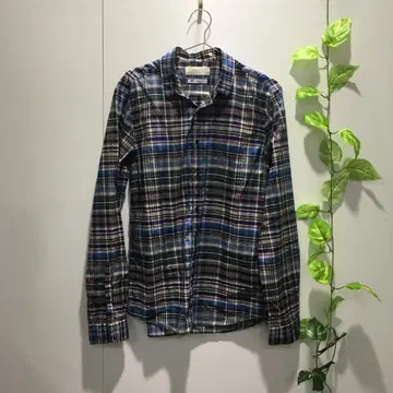 마우로 그리포니 셔츠 체크 무늬 네이비 계열 40 L 플란넬 셔츠
