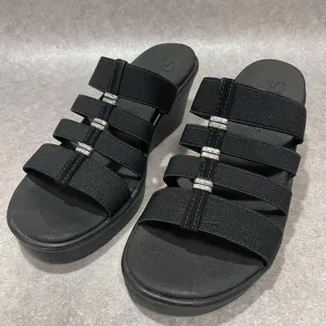 스케쳐스 샌들 웨지솔 비쥬 블랙