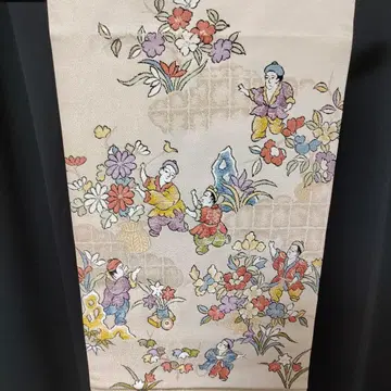 155 오비 나고야 오비 사람 무늬 일본 의류 기모노