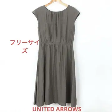 원피스 반팔 여성용 프리 사이즈 카키 UNITED ARROWS