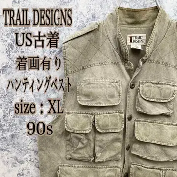 IS543 US 구제 의류 트레일 디자인 사냥 베스트 90s 낚시 레어