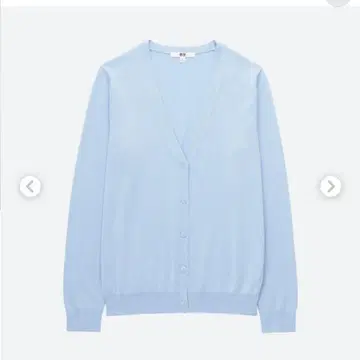 유니클로 UNIQLO UV 차단 V 넥 가디건 M 라이트 블루