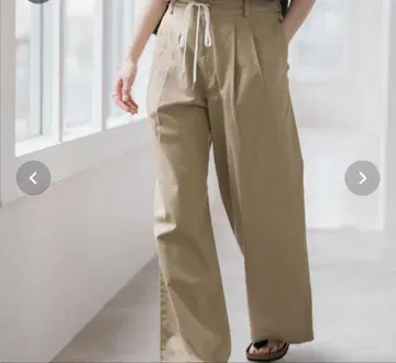 Spick & Span 코튼 레이온 드로스트 플레어 팬츠