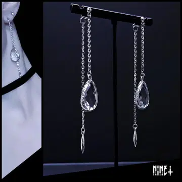 1008 롱 귀걸이 체인 실버 귀걸이 액세서리
