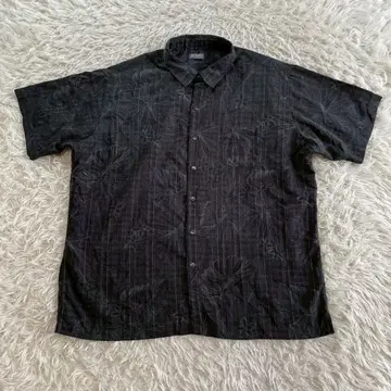 VAN HEUSEN (반 하이) 반팔 알로하 셔츠 하이비스커스 패턴