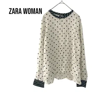 ZARA 자라 도트 레트로 긴팔 상의 블라우스 오피스 데이트