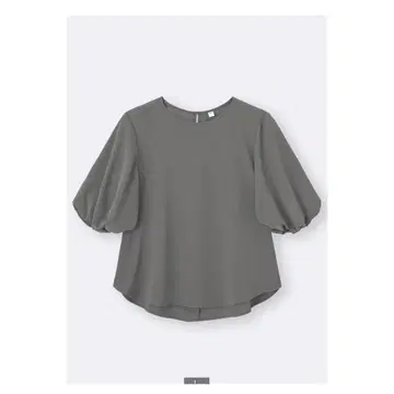 택 포함 새상품 지유 버블 슬리브 블라우스 그레이 3XL