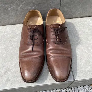 브라운 가죽 레이스업 슈즈 25cm