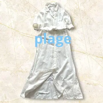 플라주 고급 린넨 산뜻한 래글런 셔츠 롱 원피스