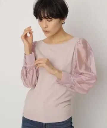 시어 소매 니트