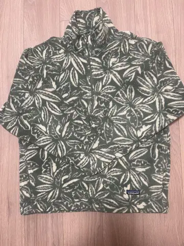 90s Patagonia 하프 지퍼 플리스 리프 무늬