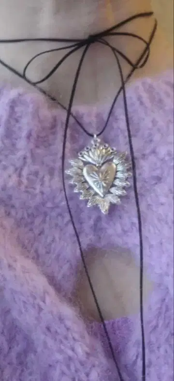 rippmonster 실크 하트 초커 하트 초커