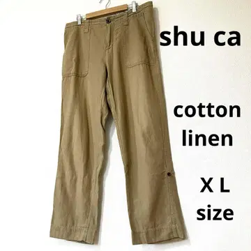shu ca 슈카 와이드 팬츠 베이지 면 린넨 내추럴 X L 사이즈