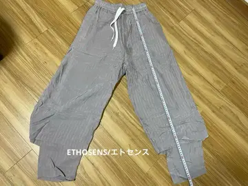 ETHOSENS/에토센스] 스트라이프 그레이 캐주얼 팬츠