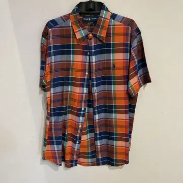 Ralph Lauren 커스텀 핏 반팔 셔츠 체크 무늬