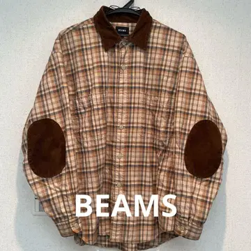 BEAMS 체크 무늬 긴팔 셔츠