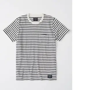 Abercrombie & Fitch 스트라이프 티셔츠 L 화이트/네이비
