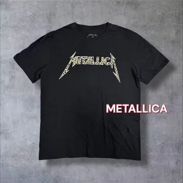 METALLICA 레오파드 로고 밴딩 티셔츠 블랙