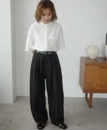 택 포함 미사용 새상품 시마무라 마코 콜라보 벌룬 팬츠