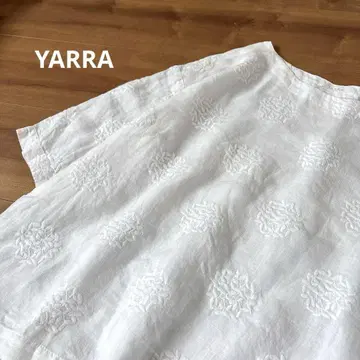 YARRA 자수 린넨 블라우스 화이트 린넨 100% 야라 인도산