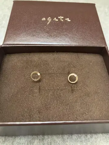 agete 귀걸이 k10 다이아