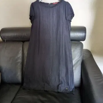 AKAMCA 아시나 뉴욕 다크 블루 반팔 원피스