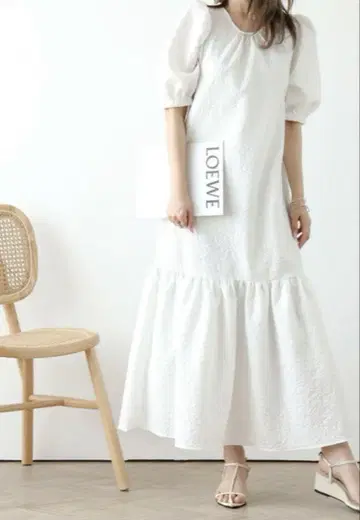 AMERY 자카드 롱 원피스