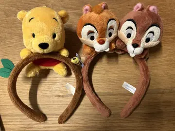 푸우 칩과 데일 머리띠 봉제 인형