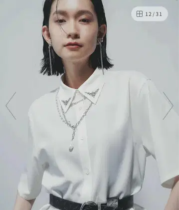 HARE 메탈 부품 컬러 셔츠