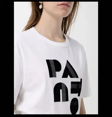 PATOU 그래픽 프린트 티셔츠 S 사이즈 화이트