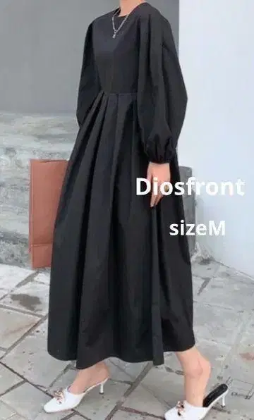 Diosfront 볼륨 쓰리 슬리브 롱 원피스