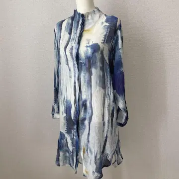 안티카 pattterntorso 수채화 아트 롱 셔츠