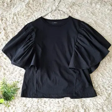 알아바일 플레어 슬리브 컷소 풀오버 이소재 도킹 블랙 M