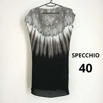 새상품급 SPECCHIO 스페치오 플리츠 튜닉 블라우스 고신축성