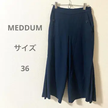 메둠 네이비 가우초 팬츠 사이드 슬릿