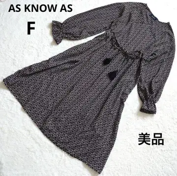 AS KNOW AS 아즈노아즈 블랙 플라워 무늬 롱 원피스 F(M 상당)